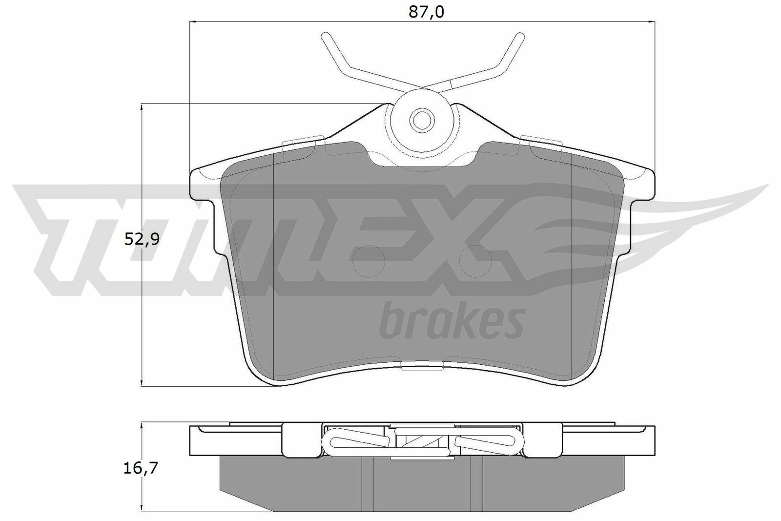 Sada brzdových destiček, kotoučová brzda TOMEX Brakes